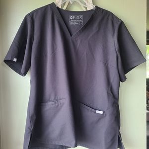 Figs black scrub top